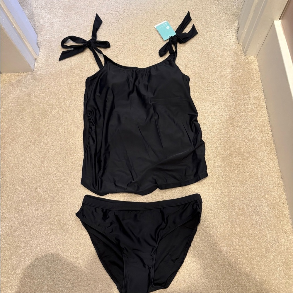 Kindred Bravely NWT Tie Strap Nursing & Maternity Tankini Swimsuit (2pcs) - Lg